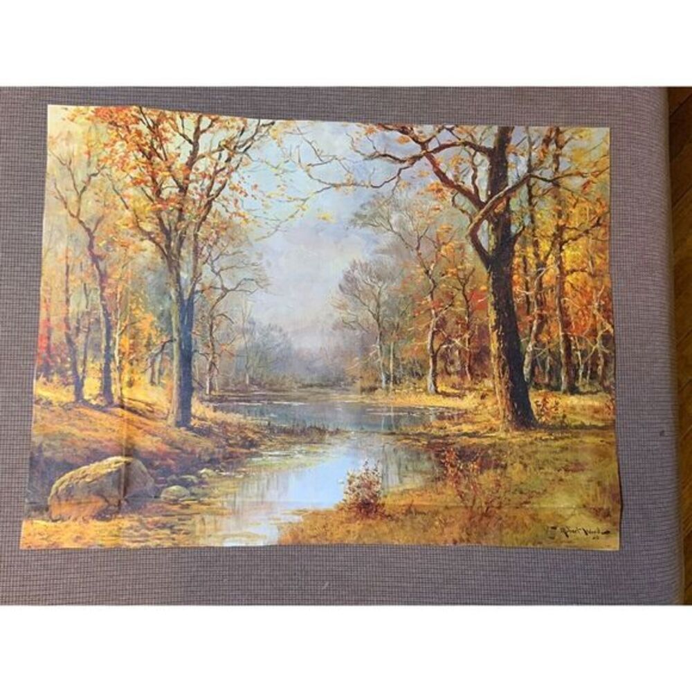 Robert Wood 56 Autumn October Morning Reproduction Canvas Print 24"X 18" Vintage